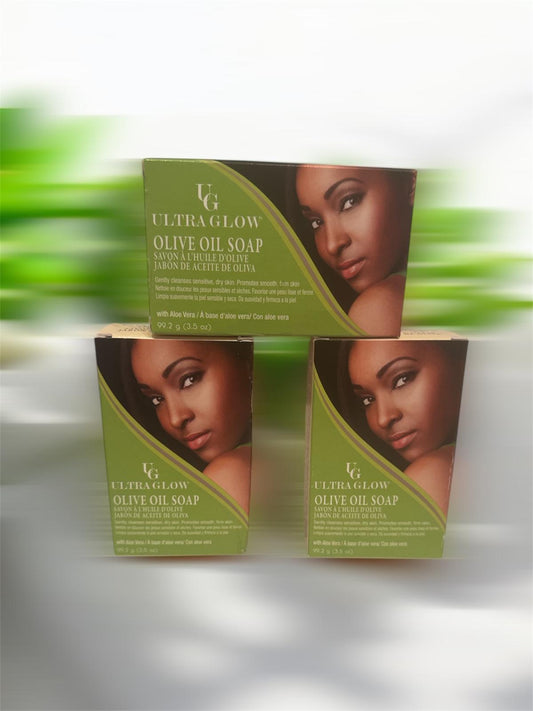 Ultra Glow olive oil soap Pack of 3 Red and green